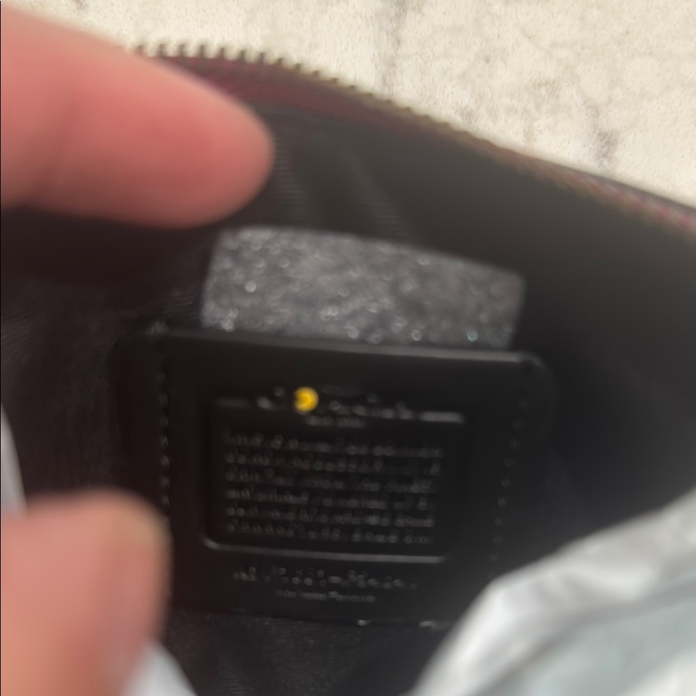Coach Burgundy Wristlet with Pink Pac Man - Picture 5 of 7